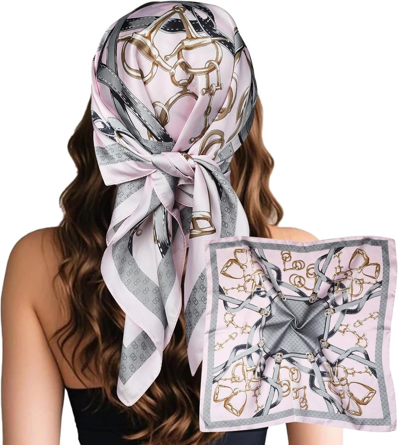 Sumolux Head Hair Scarf for Women Like Satin Silk Scarf Bandana Hair Wrapping Night Large Square Scarves 27.5" - Image 1